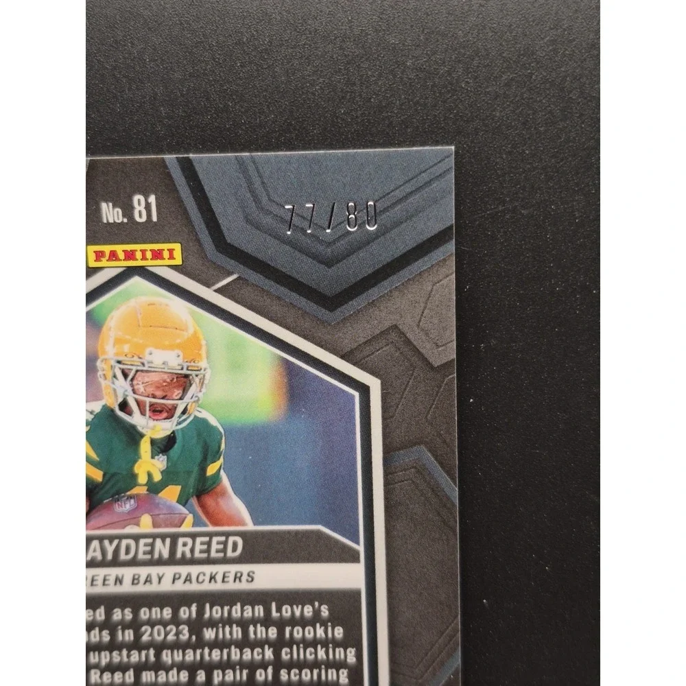 2024 Panini Mosaic Jayden Reed #81 Mosaic Choice Fusion Red and Yellow /80